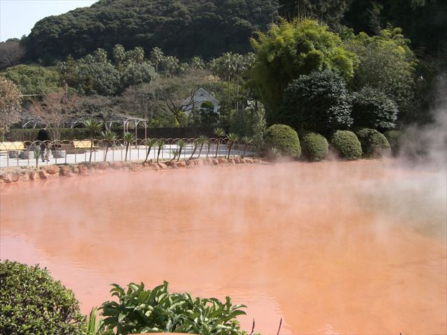 別府　地獄めぐり　血の池地獄