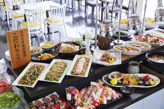 変なホテル　健康レストラン　オーラ　朝食ビュッフェ　