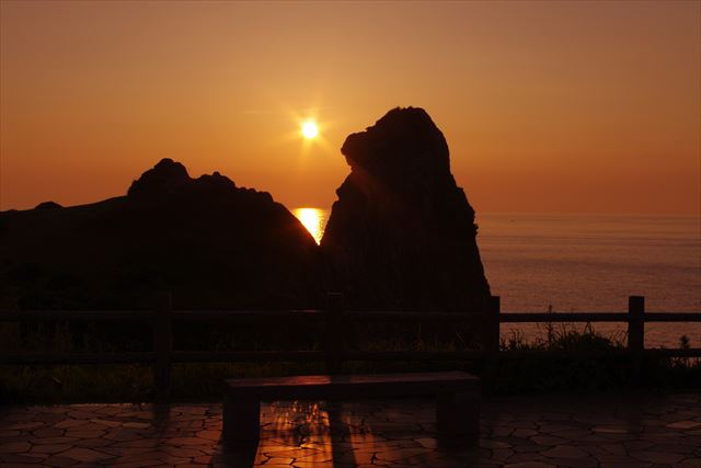 壱岐　観光　猿岩　夕日