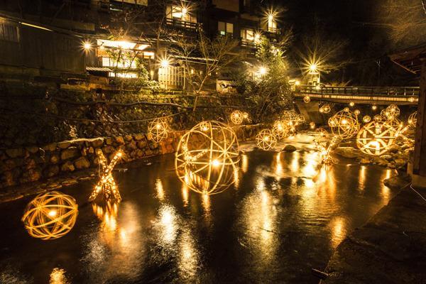 黒川温泉　冬　湯あかり