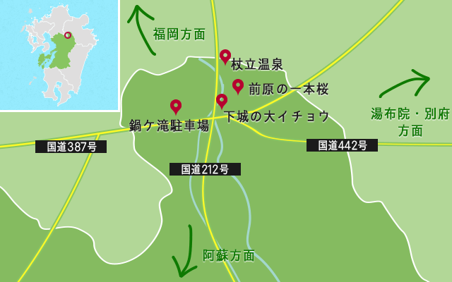 鍋ケ滝周辺の地図