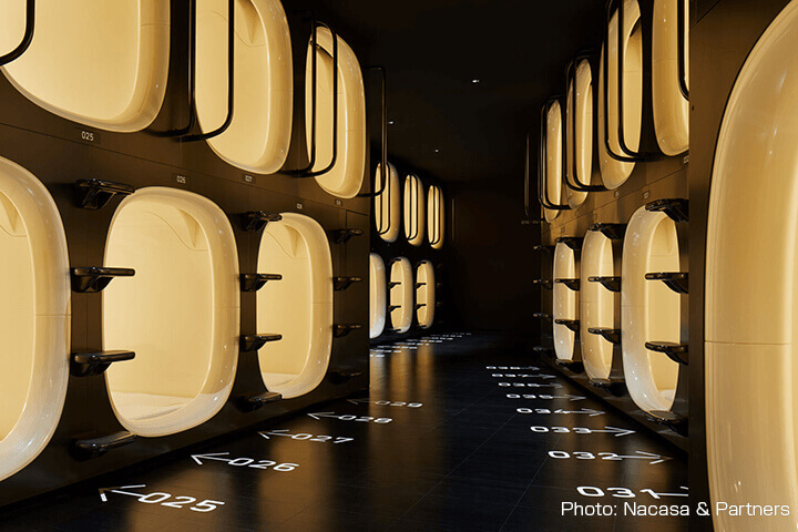 nine hours Nakasu Kawabata station