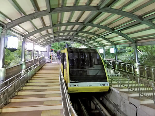 皿倉山のケーブルカー