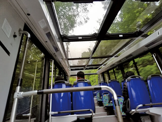 ケーブルカーの中